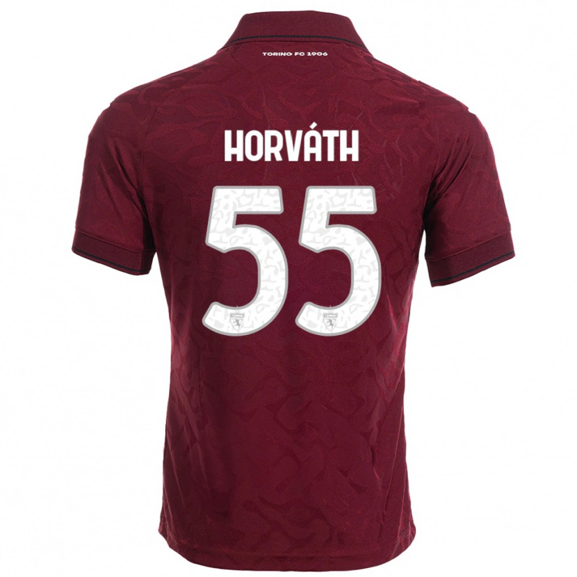 Danxen Hombre Camiseta Krisztofer Horváth #55 Borgoña Blanco 1ª Equipación 2025/26 La Camisa