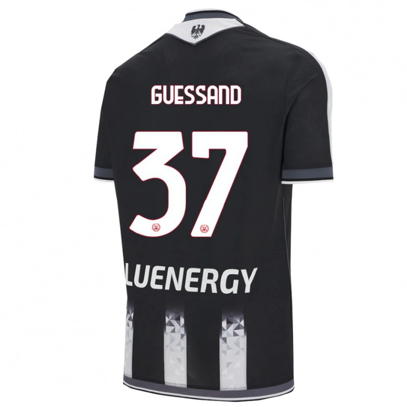 Danxen Hombre Camiseta Axel Guessand #37 Negro Blanco 1ª Equipación 2025/26 La Camisa