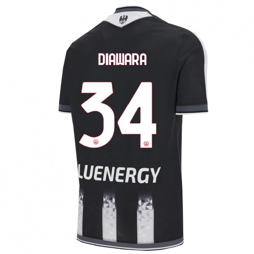 Danxen Hombre Camiseta Sekou Diawara #34 Negro Blanco 1ª Equipación 2025/26 La Camisa