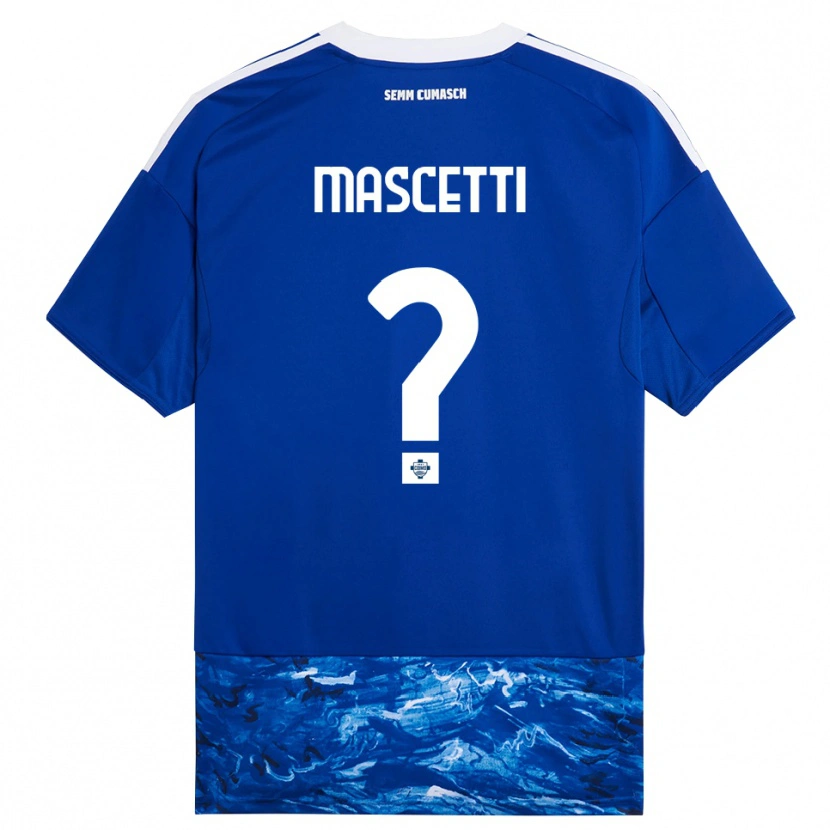 Danxen Hombre Camiseta Francesco Mascetti #0 Azul Blanco 1ª Equipación 2025/26 La Camisa
