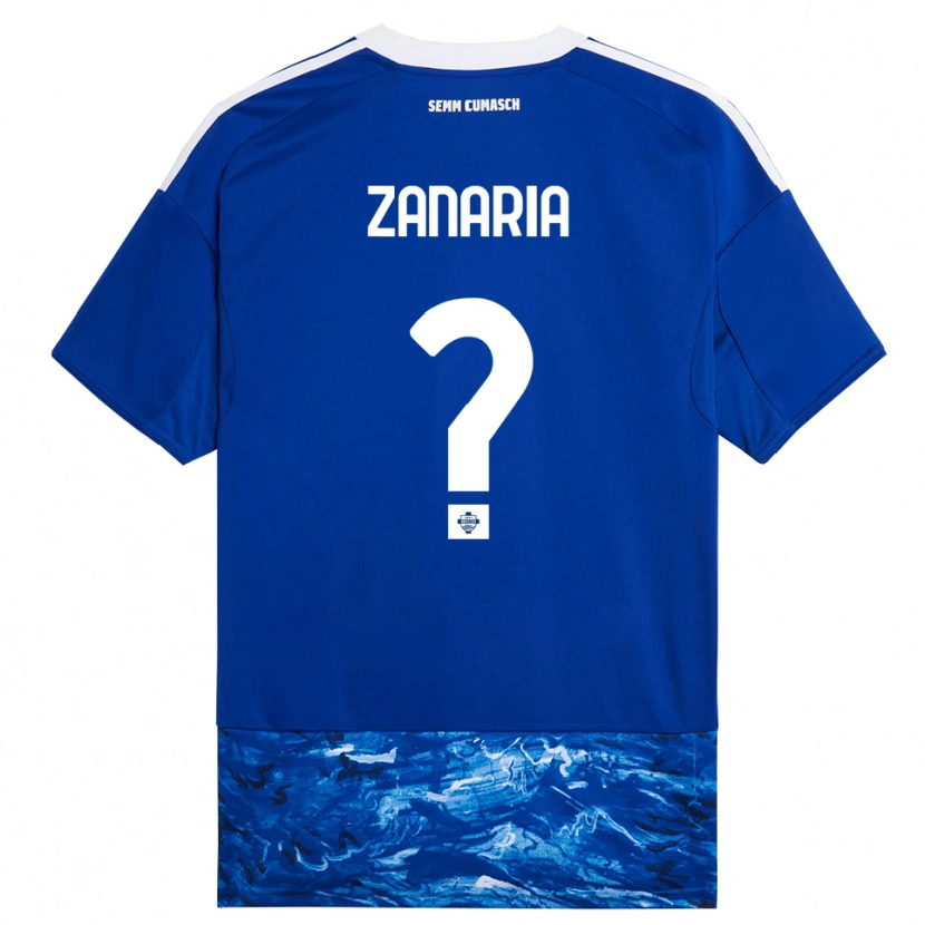 Danxen Hombre Camiseta Matteo Zanaria #0 Azul Blanco 1ª Equipación 2025/26 La Camisa