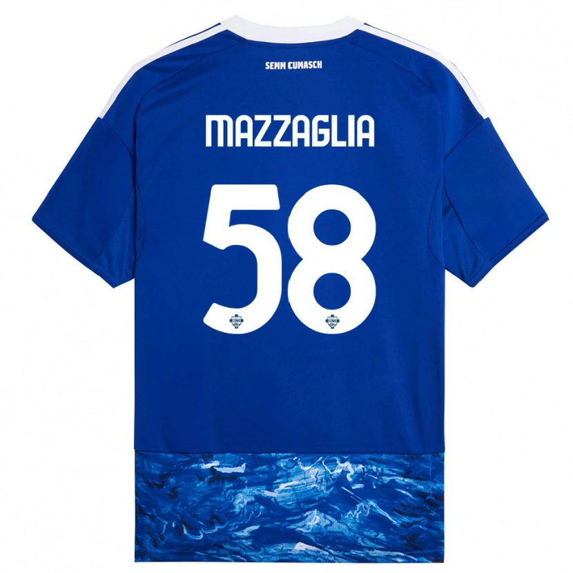 Danxen Hombre Camiseta Giuseppe Mazzaglia #58 Azul Blanco 1ª Equipación 2025/26 La Camisa
