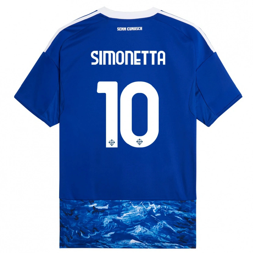 Danxen Hombre Camiseta Jacopo Simonetta #10 Azul Blanco 1ª Equipación 2025/26 La Camisa