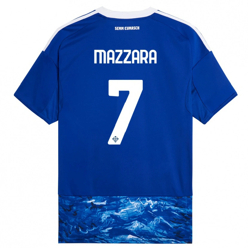 Danxen Hombre Camiseta Cristian Mazzara #7 Azul Blanco 1ª Equipación 2025/26 La Camisa