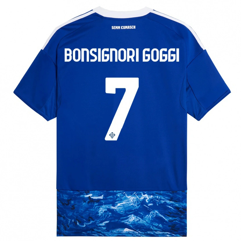 Danxen Hombre Camiseta Lorenzo Bonsignori #7 Azul Blanco 1ª Equipación 2025/26 La Camisa