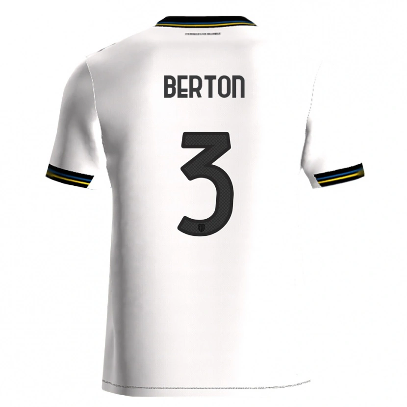 Danxen Hombre Camiseta Federico Berton #3 Blanco Negro 1ª Equipación 2025/26 La Camisa
