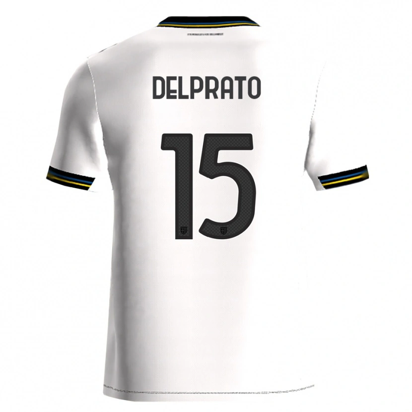 Danxen Hombre Camiseta Enrico Delprato #15 Blanco Negro 1ª Equipación 2025/26 La Camisa