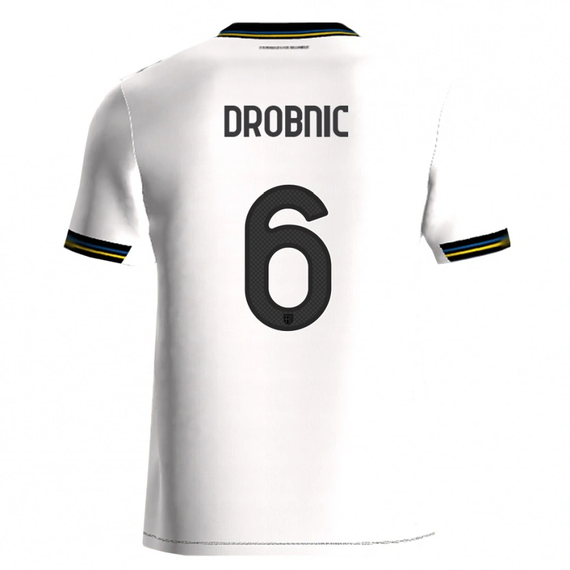 Danxen Hombre Camiseta Dominik Drobnic #6 Blanco Negro 1ª Equipación 2025/26 La Camisa