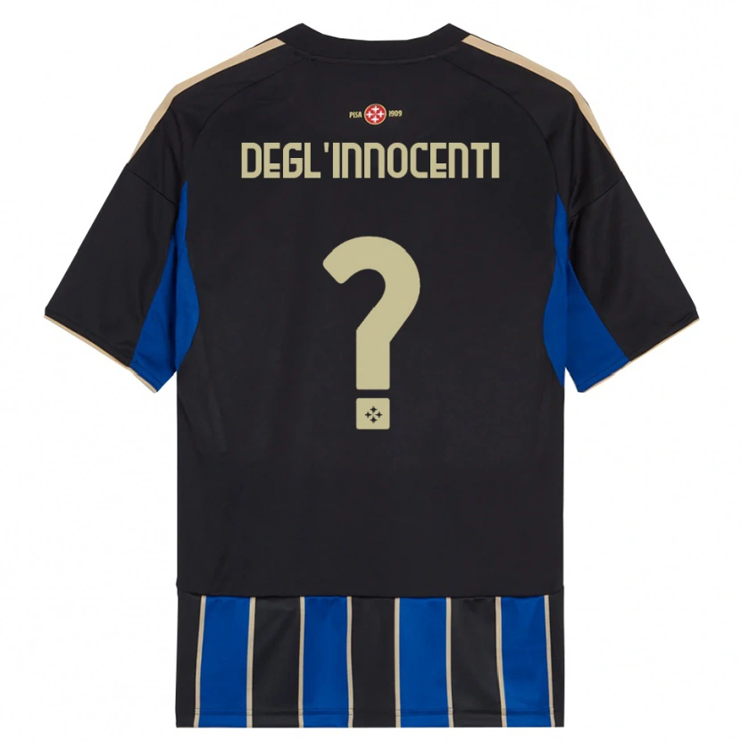 Danxen Hombre Camiseta Luca Degl'innocenti #0 Negro Azul 1ª Equipación 2025/26 La Camisa