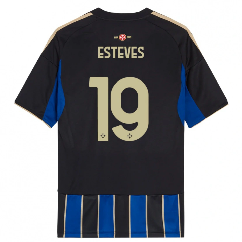 Danxen Hombre Camiseta Tomás Esteves #19 Negro Azul 1ª Equipación 2025/26 La Camisa
