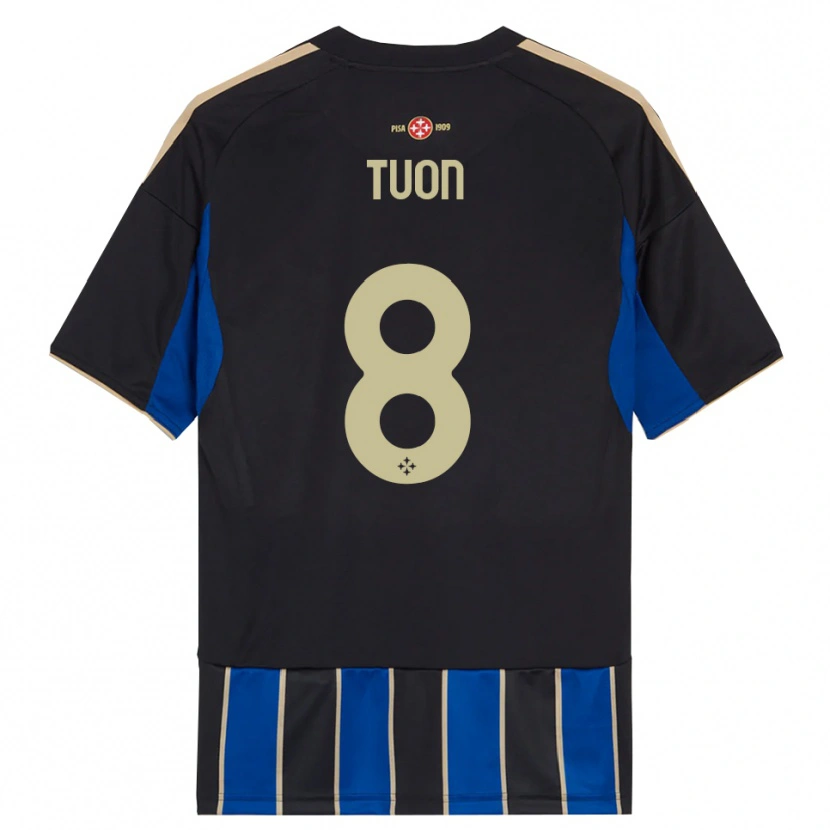 Danxen Hombre Camiseta Nicola Tuon #8 Negro Azul 1ª Equipación 2025/26 La Camisa