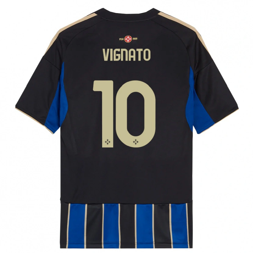 Danxen Hombre Camiseta Emanuel Vignato #10 Negro Azul 1ª Equipación 2025/26 La Camisa