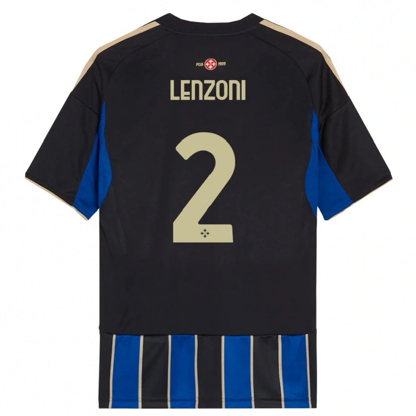 Danxen Hombre Camiseta Samuele Lenzoni #2 Negro Azul 1ª Equipación 2025/26 La Camisa