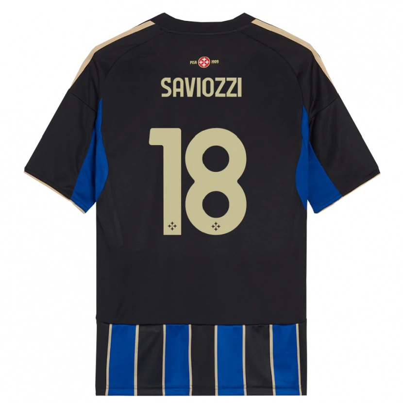 Danxen Hombre Camiseta Mattia Saviozzi #18 Negro Azul 1ª Equipación 2025/26 La Camisa