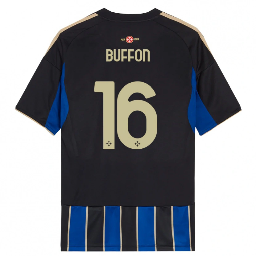 Danxen Hombre Camiseta Louis Buffon #16 Negro Azul 1ª Equipación 2025/26 La Camisa