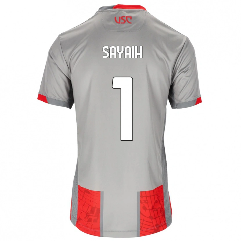 Danxen Hombre Camiseta Ilyas Sayaih #1 Rojo Gris 1ª Equipación 2025/26 La Camisa