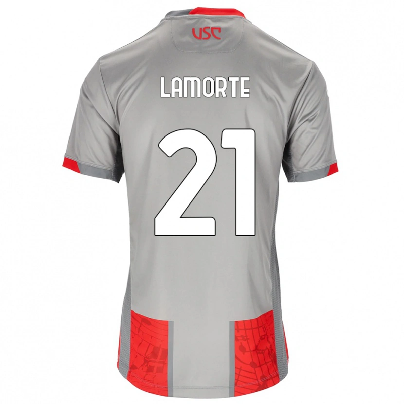 Danxen Hombre Camiseta Alessandro Lamorte #21 Rojo Gris 1ª Equipación 2025/26 La Camisa