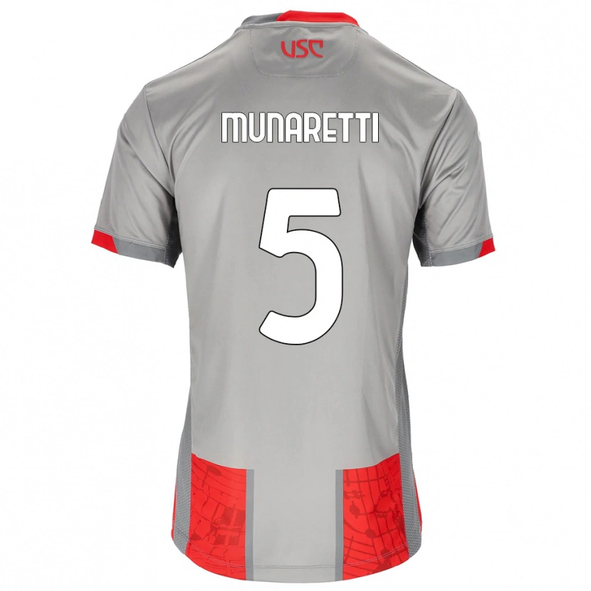 Danxen Hombre Camiseta Luca Munaretti #5 Rojo Gris 1ª Equipación 2025/26 La Camisa