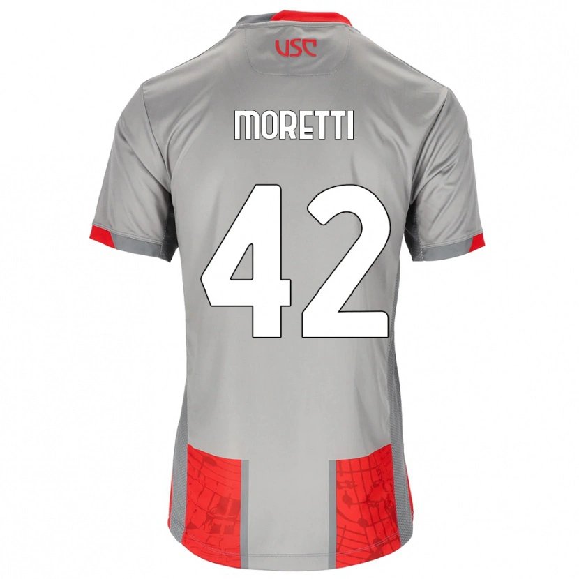 Danxen Hombre Camiseta Lorenzo Moretti #42 Rojo Gris 1ª Equipación 2025/26 La Camisa