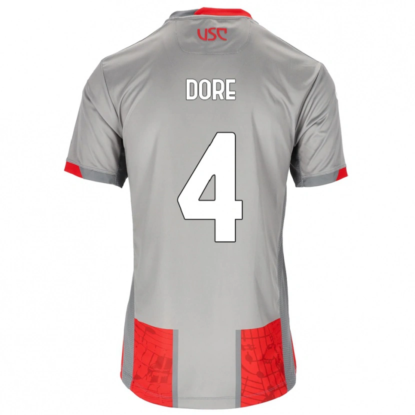Danxen Hombre Camiseta Salvatore Dore #4 Rojo Gris 1ª Equipación 2025/26 La Camisa
