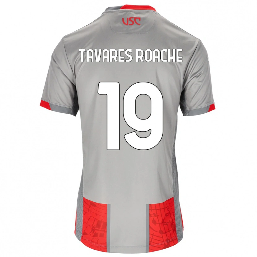 Danxen Hombre Camiseta Carter Tavares Roache #19 Rojo Gris 1ª Equipación 2025/26 La Camisa