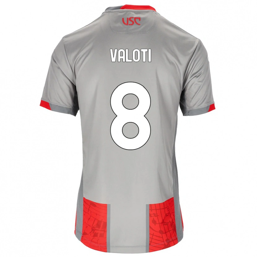 Danxen Hombre Camiseta Mattia Valoti #8 Rojo Gris 1ª Equipación 2025/26 La Camisa