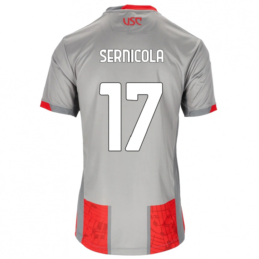 Danxen Hombre Camiseta Leonardo Sernicola #17 Rojo Gris 1ª Equipación 2025/26 La Camisa
