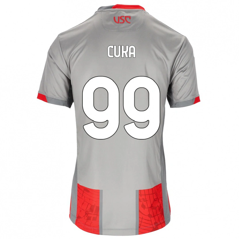 Danxen Hombre Camiseta Samuel Cuka #99 Rojo Gris 1ª Equipación 2025/26 La Camisa