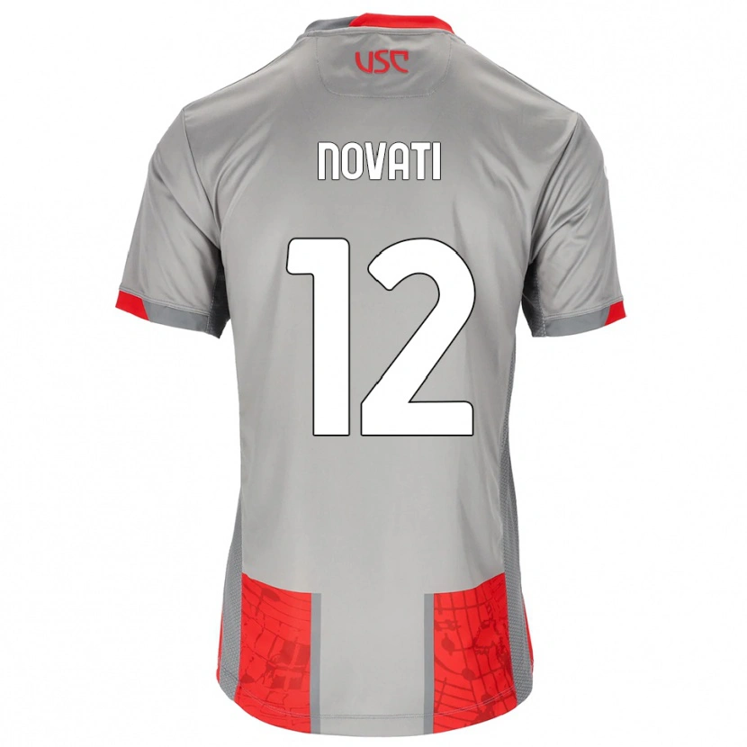 Danxen Hombre Camiseta Lorenzo Novati #12 Rojo Gris 1ª Equipación 2025/26 La Camisa
