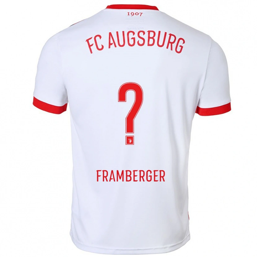 Danxen Hombre Camiseta Raphael Framberger #0 Blanco Rojo 1ª Equipación 2025/26 La Camisa