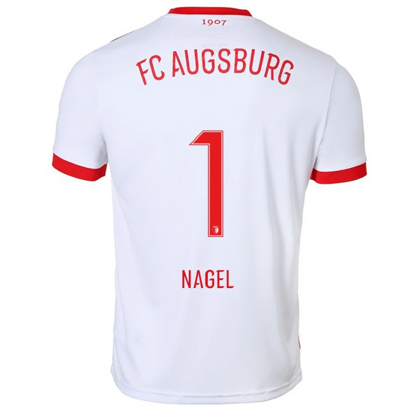 Danxen Hombre Camiseta Timo Nagel #1 Blanco Rojo 1ª Equipación 2025/26 La Camisa