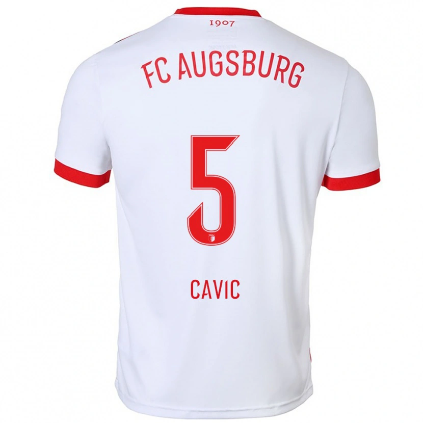 Danxen Hombre Camiseta Andrej Cavic #5 Blanco Rojo 1ª Equipación 2025/26 La Camisa
