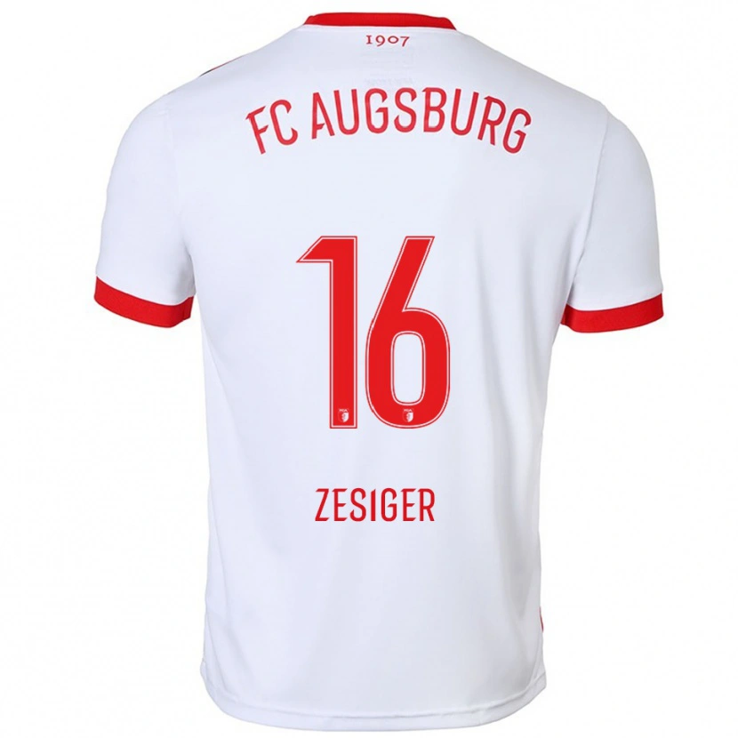 Danxen Hombre Camiseta Cédric Zesiger #16 Blanco Rojo 1ª Equipación 2025/26 La Camisa