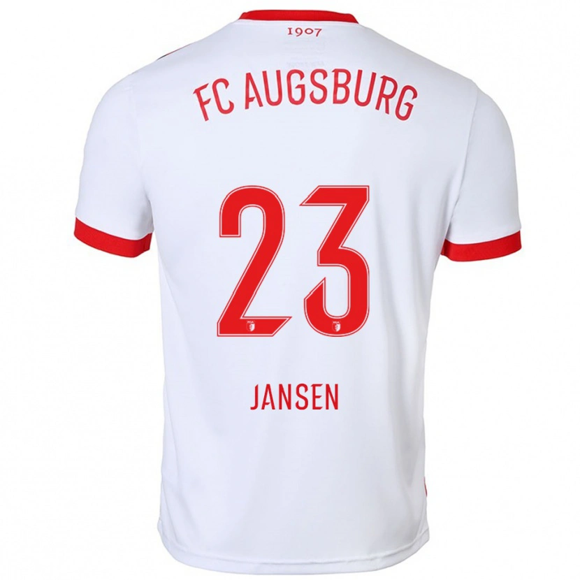 Danxen Hombre Camiseta Annika Jansen #23 Blanco Rojo 1ª Equipación 2025/26 La Camisa