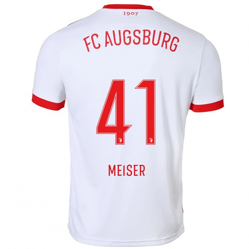 Danxen Hombre Camiseta Felix Meiser #41 Blanco Rojo 1ª Equipación 2025/26 La Camisa