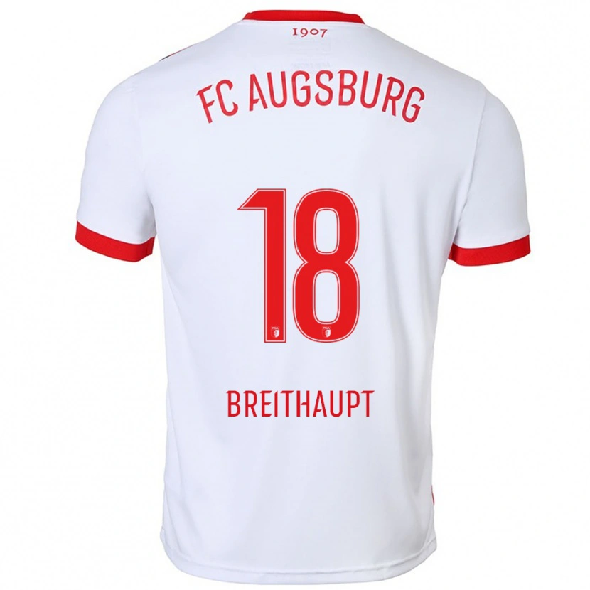 Danxen Hombre Camiseta Tim Breithaupt #18 Blanco Rojo 1ª Equipación 2025/26 La Camisa