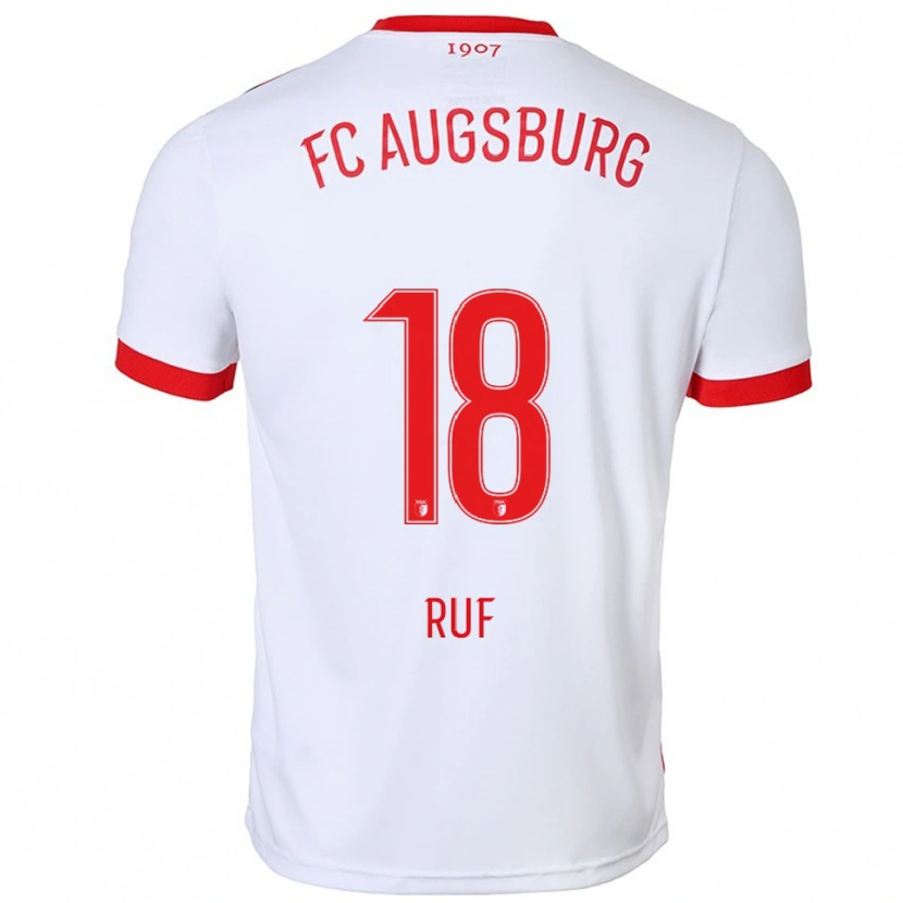 Danxen Hombre Camiseta Jonas Ruf #18 Blanco Rojo 1ª Equipación 2025/26 La Camisa