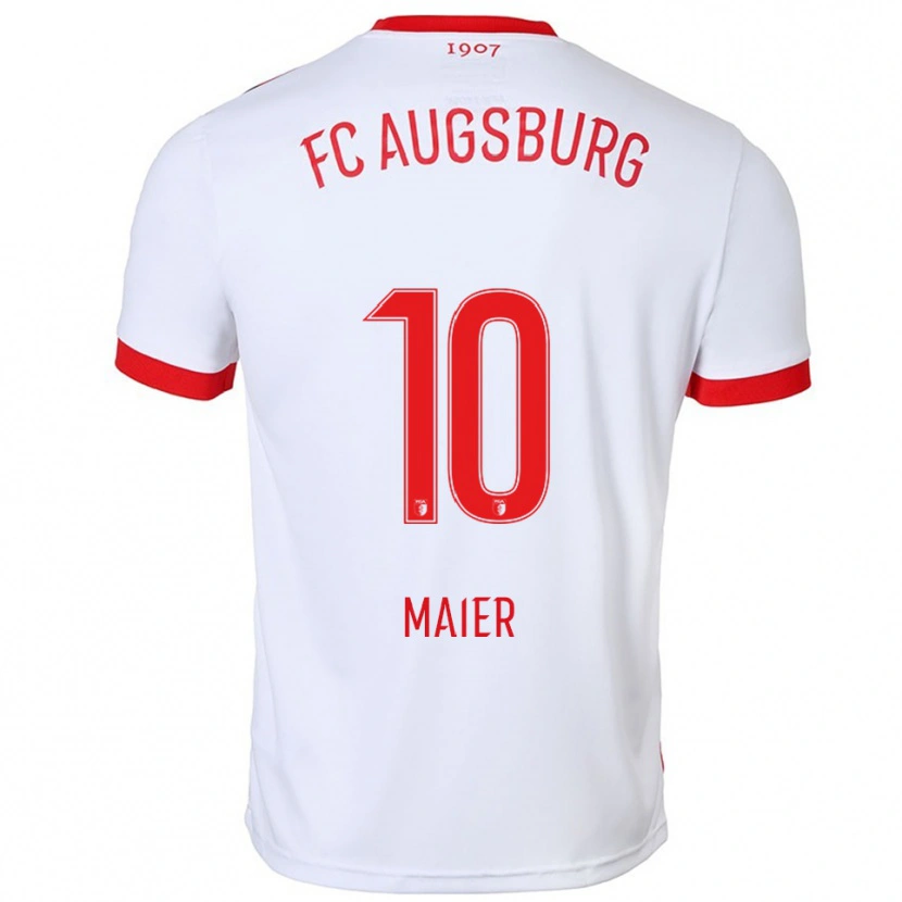 Danxen Hombre Camiseta Arne Maier #10 Blanco Rojo 1ª Equipación 2025/26 La Camisa