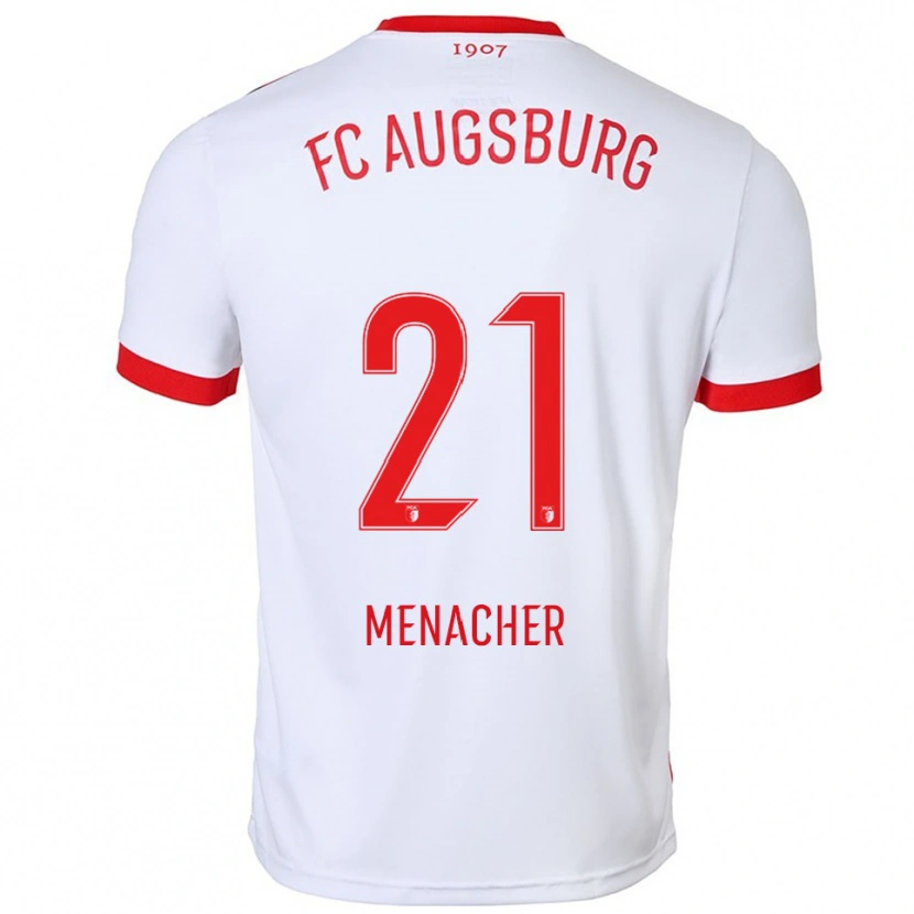 Danxen Hombre Camiseta Anton Menacher #21 Blanco Rojo 1ª Equipación 2025/26 La Camisa