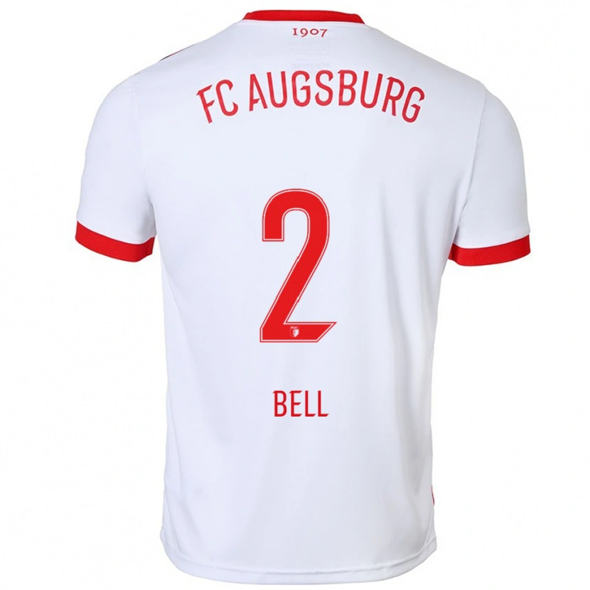 Danxen Hombre Camiseta Julian Bell #2 Blanco Rojo 1ª Equipación 2025/26 La Camisa