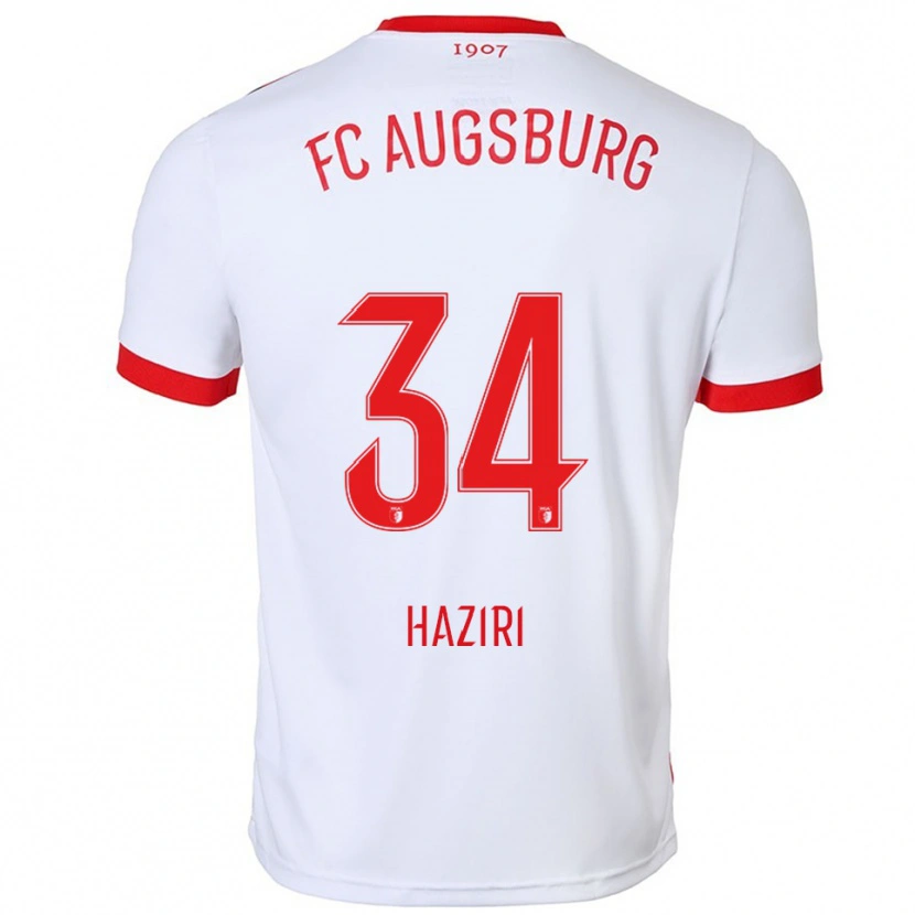Danxen Hombre Camiseta Edi Haziri #34 Blanco Rojo 1ª Equipación 2025/26 La Camisa