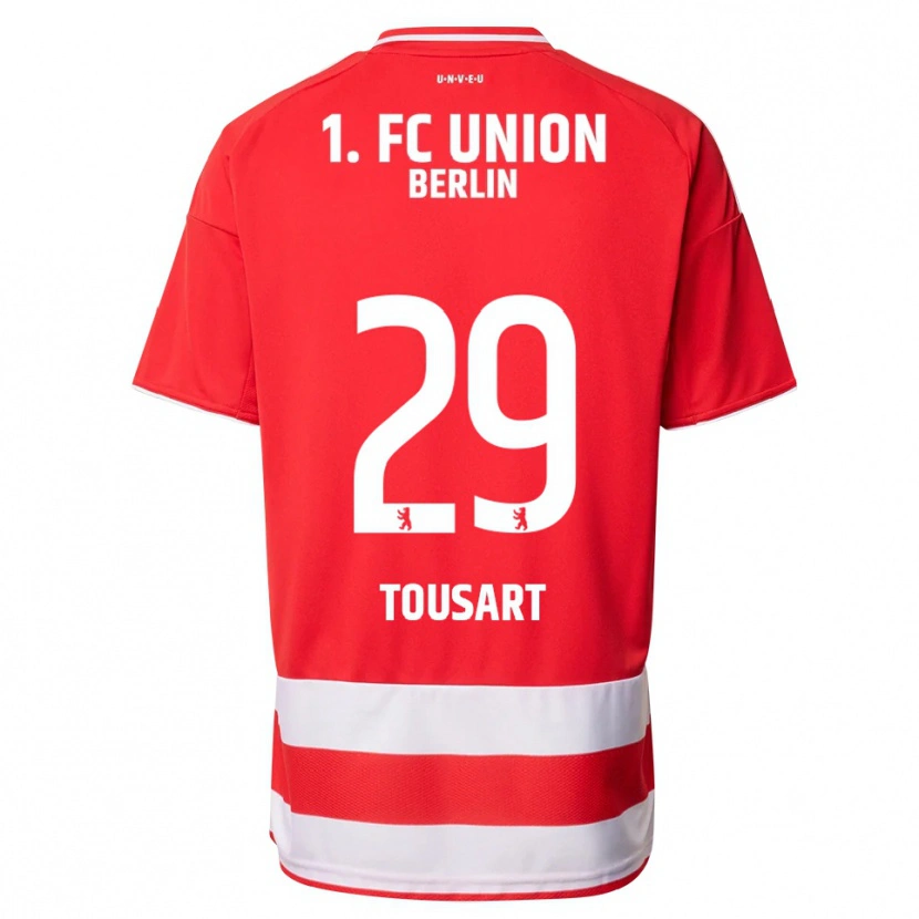 Danxen Hombre Camiseta Lucas Tousart #29 Rojo Blanco 1ª Equipación 2025/26 La Camisa