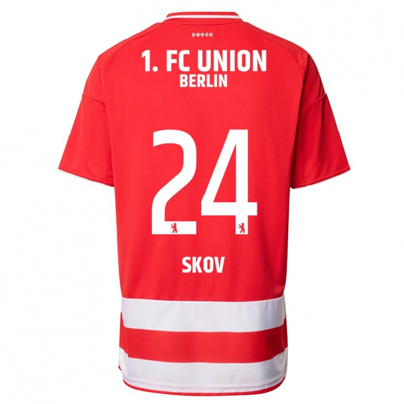 Danxen Hombre Camiseta Robert Skov #24 Rojo Blanco 1ª Equipación 2025/26 La Camisa