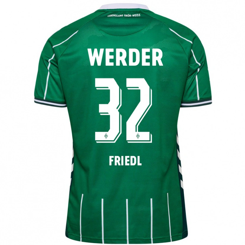 Danxen Hombre Camiseta Marco Friedl #32 Verde Blanco 1ª Equipación 2025/26 La Camisa