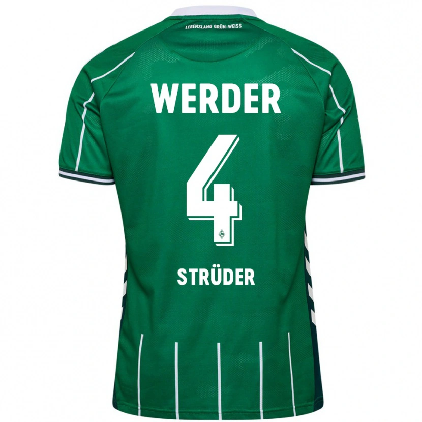 Danxen Hombre Camiseta Mika Strüder #4 Verde Blanco 1ª Equipación 2025/26 La Camisa