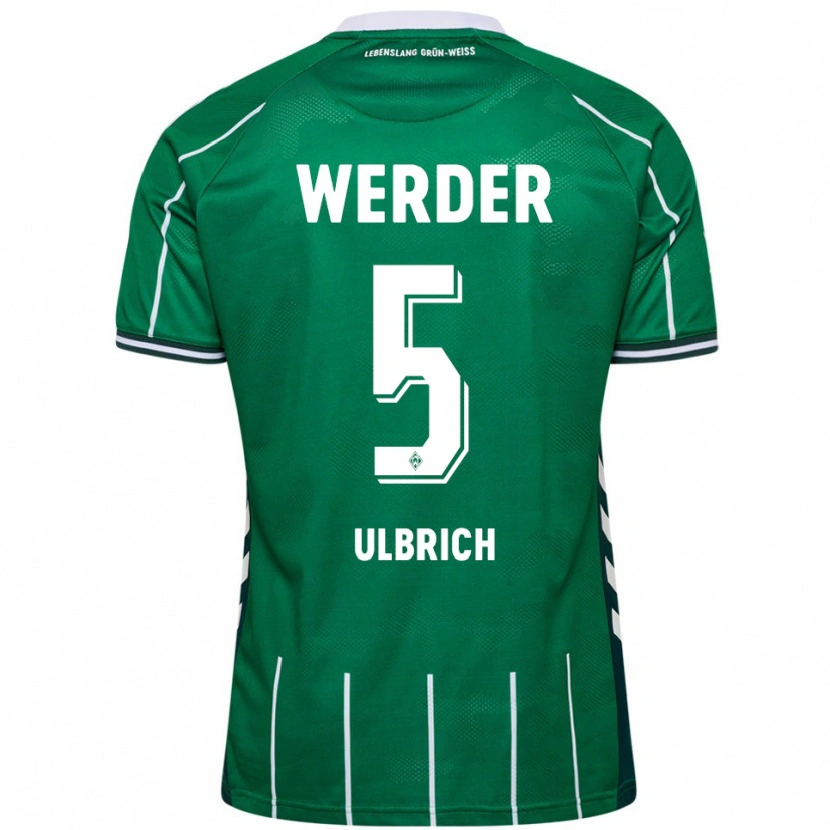 Danxen Hombre Camiseta Michelle Ulbrich #5 Verde Blanco 1ª Equipación 2025/26 La Camisa