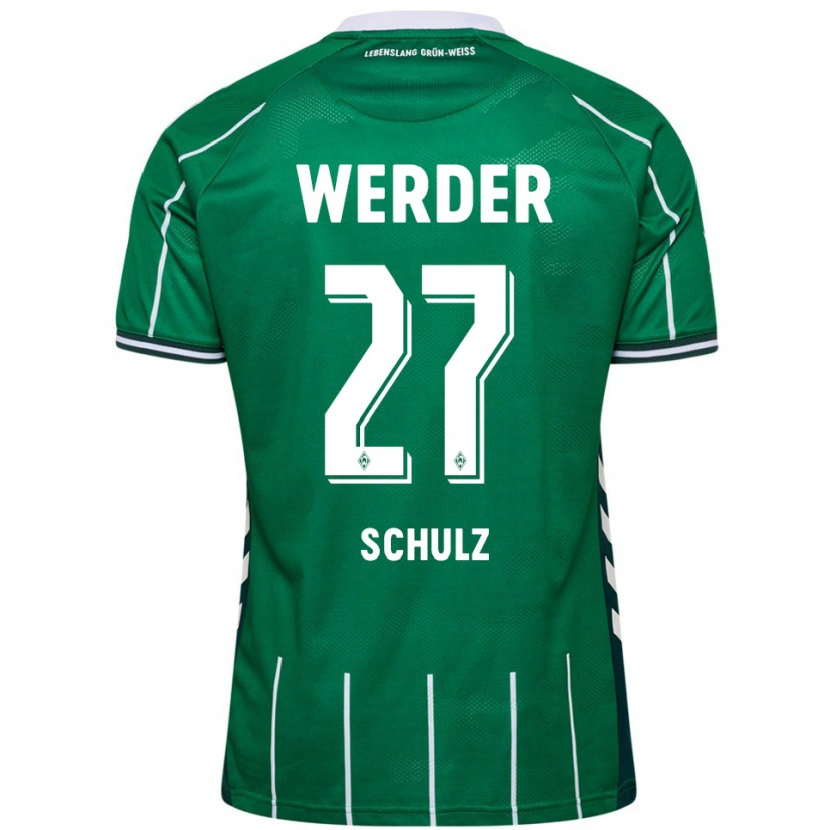 Danxen Hombre Camiseta Ole Schulz #27 Verde Blanco 1ª Equipación 2025/26 La Camisa