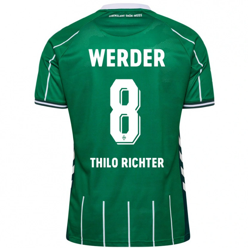 Danxen Hombre Camiseta Jasper Thilo Richter #8 Verde Blanco 1ª Equipación 2025/26 La Camisa