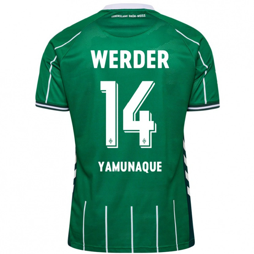 Danxen Hombre Camiseta Rafael Pascual Ramirez Yamunaque #14 Verde Blanco 1ª Equipación 2025/26 La Camisa