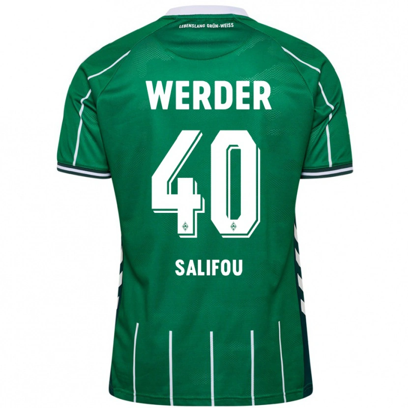 Danxen Hombre Camiseta Dikeni Salifou #40 Verde Blanco 1ª Equipación 2025/26 La Camisa